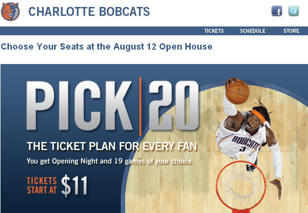 2010-11 Bobcats Pick 20 Plan