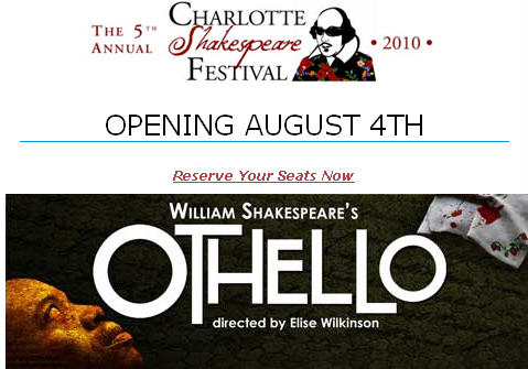 Charlotte Shakespeare Festival Presents Othello
