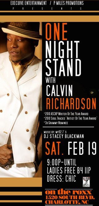 One Night Stand with Calvin Richardson Feb 19