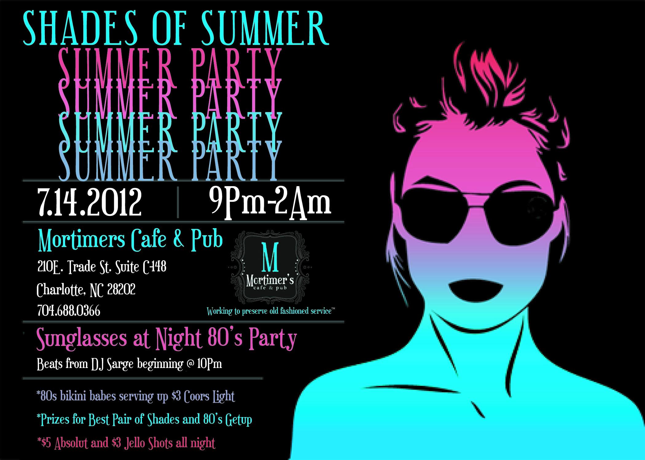 Shades of Summer- A Sunglasses at Night 80’s Party!