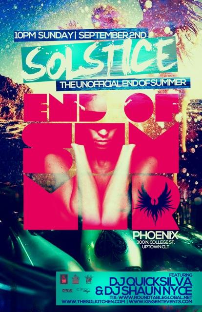 King Ent | Sol Kitchen | Roundtable Ent Presents Solstice “Labor Day Weekend” @ Phoenix Sun 9.2