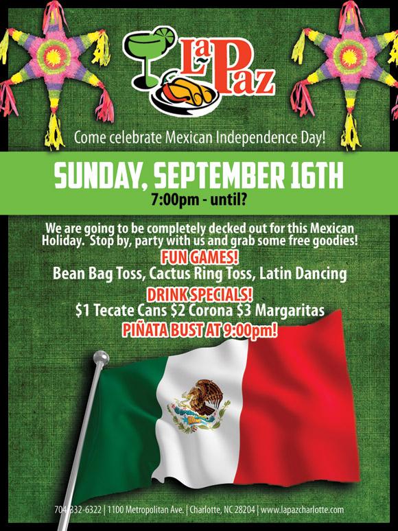 LaPaz Mexican Restaurant & Cantina’s Mexican Independence Day Celebration