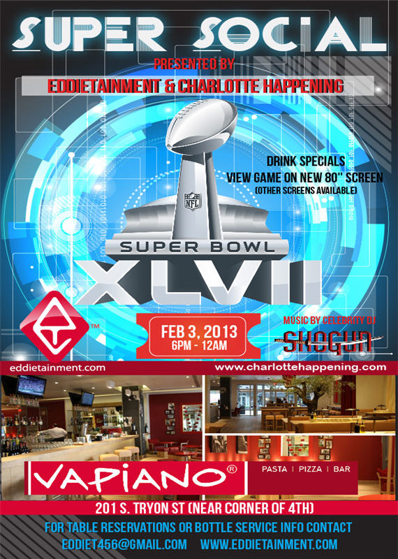 Charlotte Happening Eddietainment 2013 Super Bowl Party