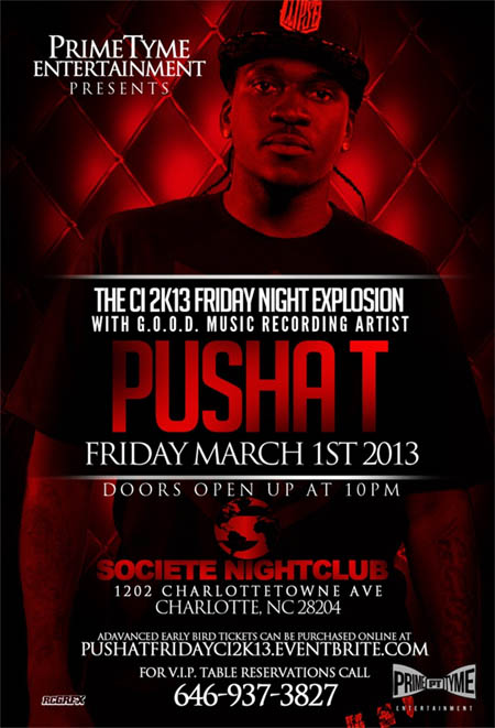 PUSHA T Live Friday, March 1 @ SOCIETE
