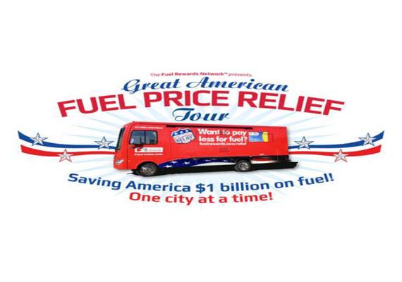 Great American Fuel Price Relief Tour Makes Pit Stop at Bank of America 500 Racing Event & Gives Away Free Gas Savings