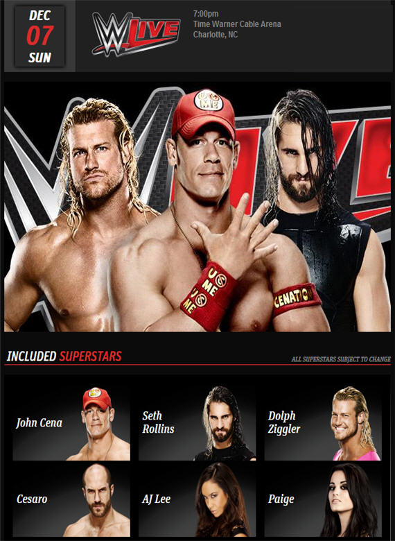 2014 WWE Live Charlotte Dec 7th