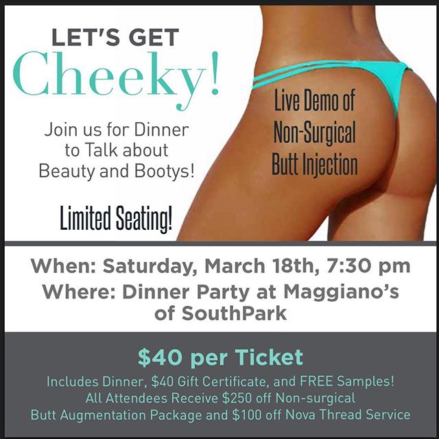 Urban Skin Solutions Med Spa “Let’s Get Cheeky: Beauty and Booties” Dinner