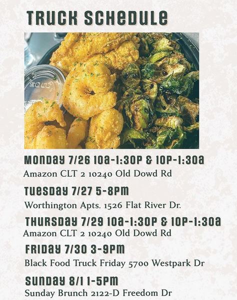 Made From Scratch Food Truck Schedule Week of July 26 2021