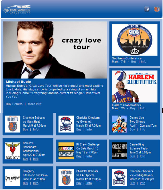 Upcoming Events @ Time Warner Cable Arena