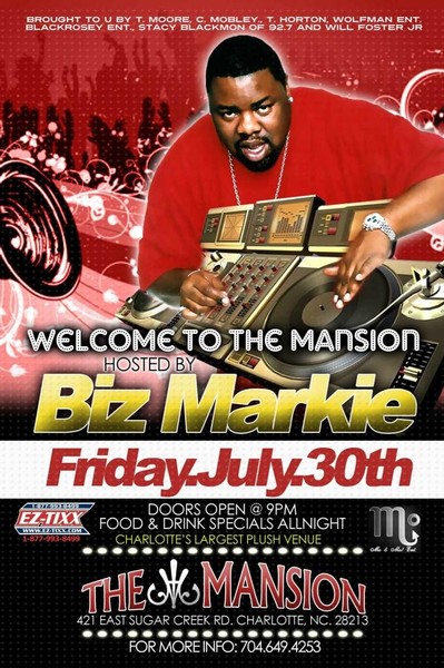 Welcome to “The Mansion” W/ Biz Markie July 30th