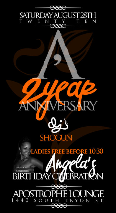 Apostrophe’s 2 Year Anniversary August 28th