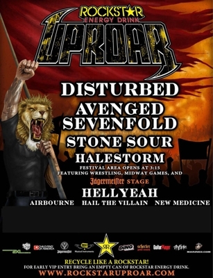 Rockstar Energy Drink UPROAR Fest w/ Disturbed & Avenged Sevenfold Sept 1st