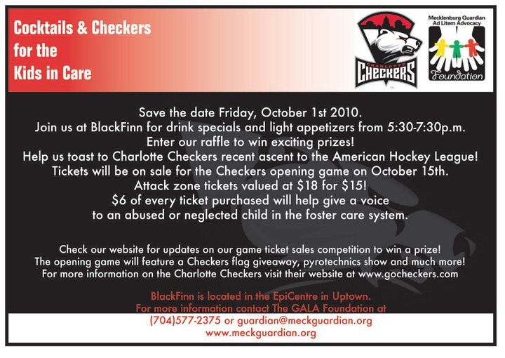 Cocktails & Checkers for the Kids in Care Oct 1st