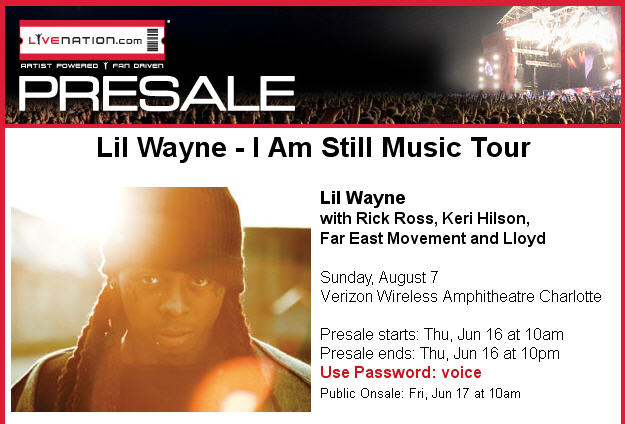 Lil Wayne I Am Still Music Tour August 7th