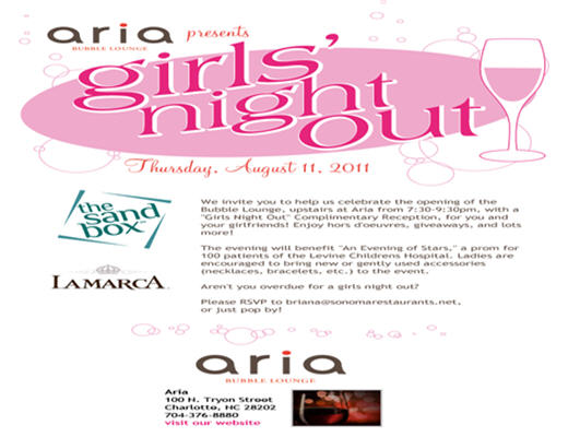 Aria Presents Girls Night Out Aug 11th