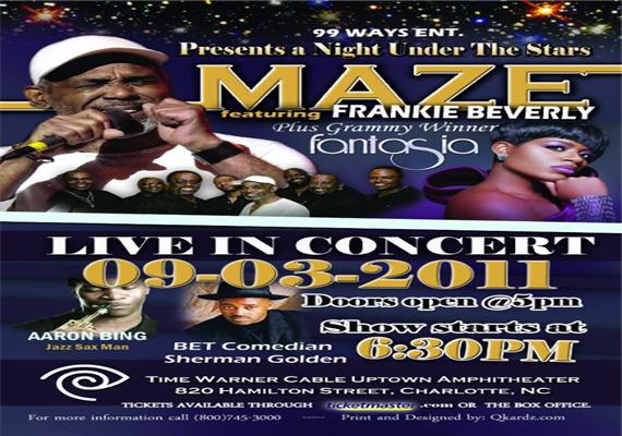 Frankie Beverly and Maze Plus Fantasia “Under The Stars” Sept 3rd