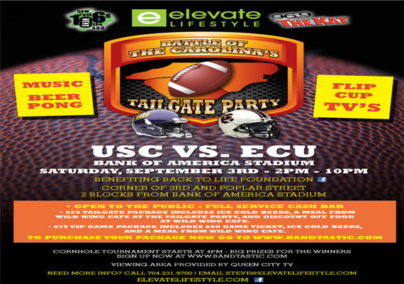 Battle of the Carolinas Tailgate Party USC vs ECU Sept 3rd