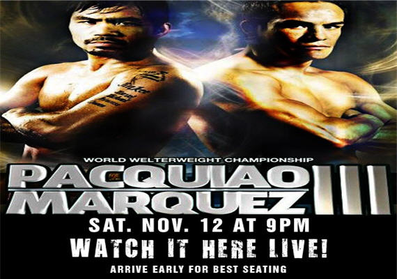 Pacquiao vs Marquez III Fight Viewing Parties Nov 12th