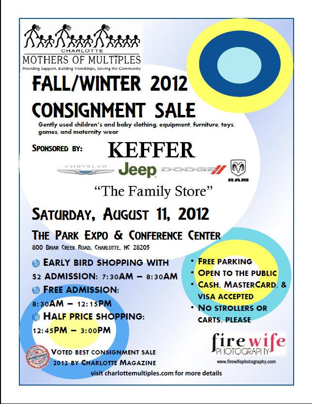 Charlotte Mothers of Multiples (CMOMs) Fall/Winter 2012 Consignment Sale