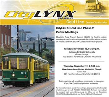 Expansion Plan For Charlotte’s Gold Line Streetcar Service